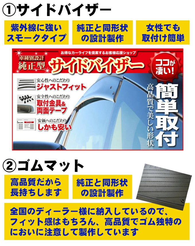 Hijet Truck S500P S510P 2014 5piece Side visor Rubber mat Gate protector Sheet