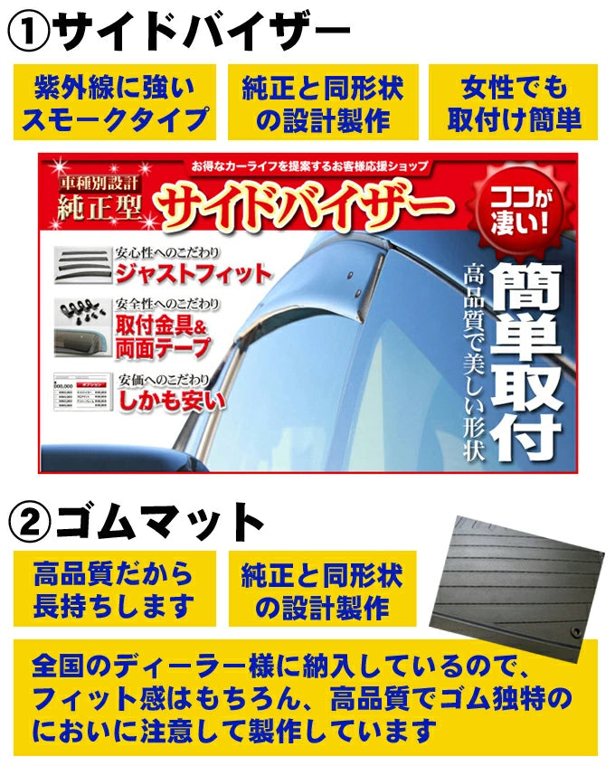 Suzuki Carry Truck DA16T 09.2013 5set Side visor Rubber mat Gate protector sheet